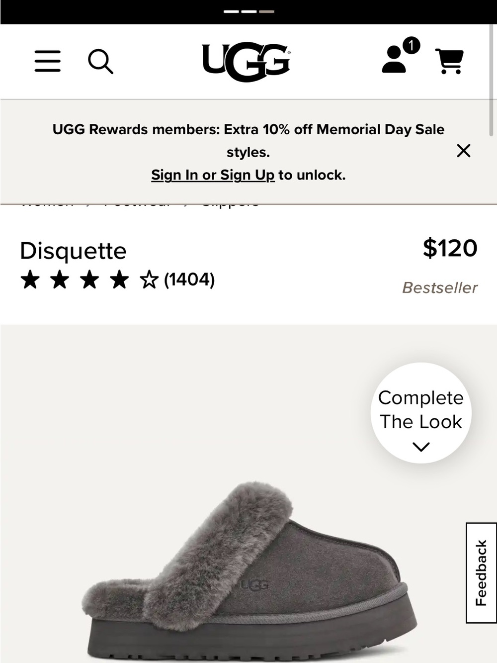 UGG Disquette Shearling Clog - Charcoal Gray